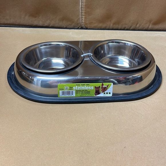 van ness Cat Van Ness Stainless Steel Catdog Double Dish Non Skid
